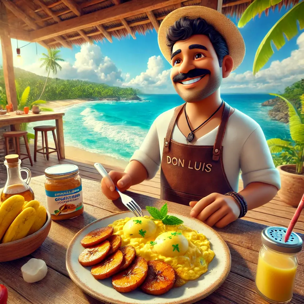 Huevos Revueltos con Sweet Plátanos