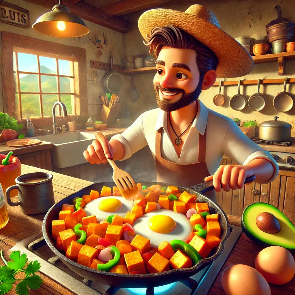 Batata Hash con Eggs
