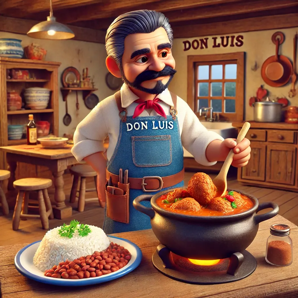 Pollo Guisado con Arroz con Habichuelas