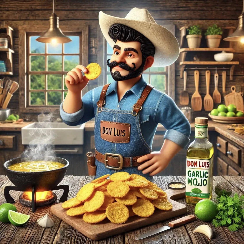 Tostones con Ajo Mojo Sauce