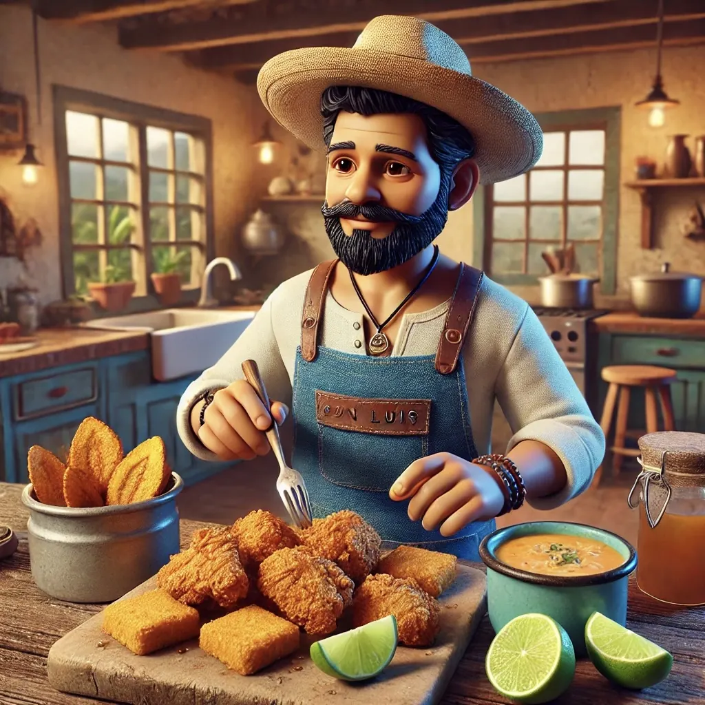 Chicharrón de Pollo con Tostones