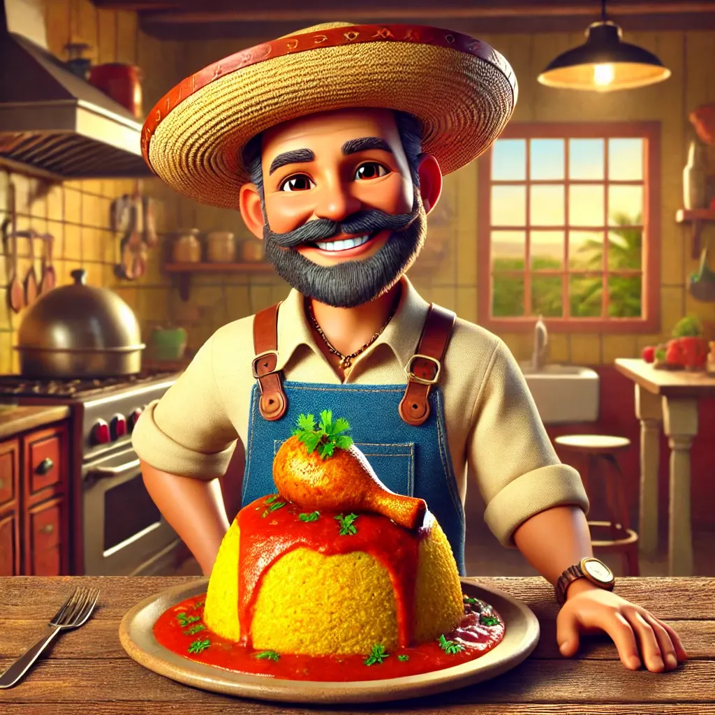 Mofongo con Pollo y Salsa Criolla