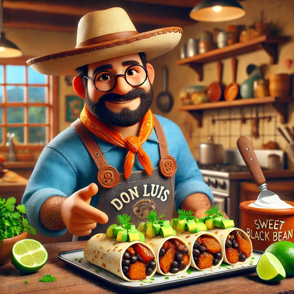 Sweet Plátano y Habichuela Negra Wraps