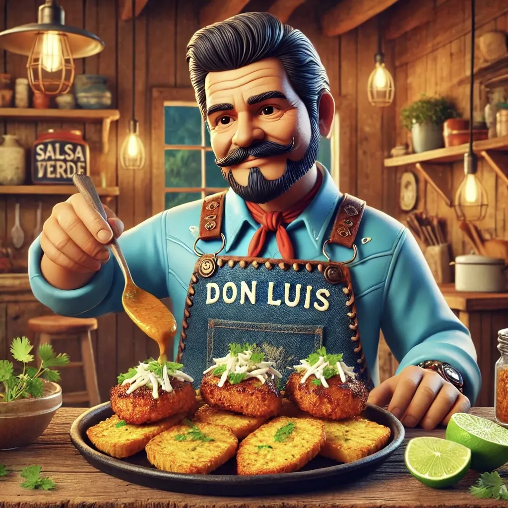 Grilled Pollo Tostones con Salsa Verde
