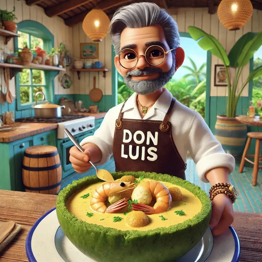 Coco Curry Camarones con Mofongo