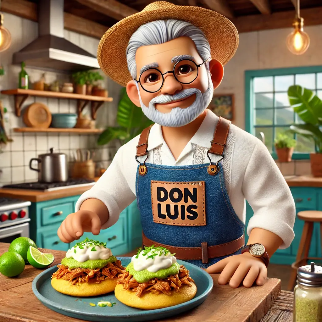 Crispy Pernil Arepas con Avocado Slaw