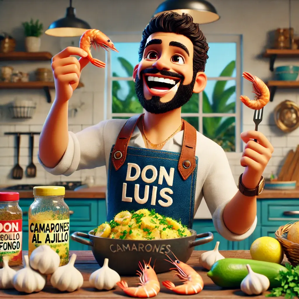 Camarones Al Ajillo con Ajo Mofongo