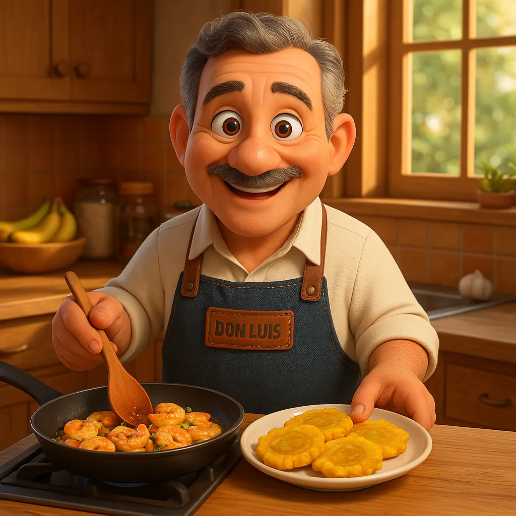 Tostones con Ajo Camarones