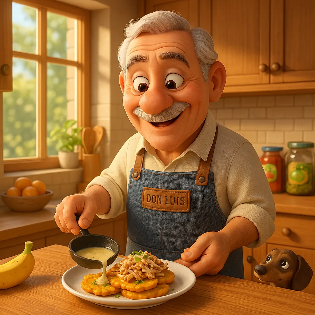 Tostones con Turkey y Ajo Sauce