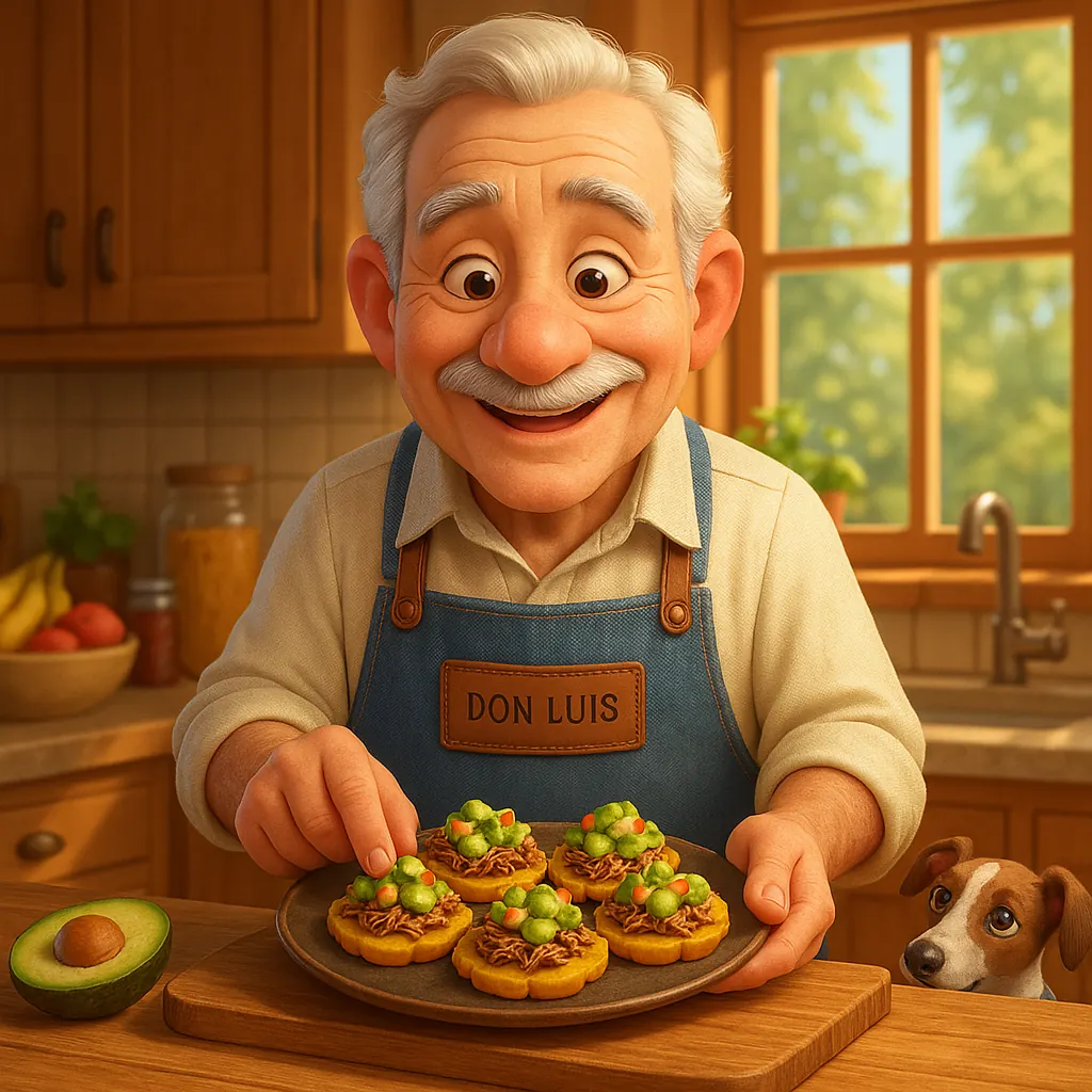 Tostones con Pulled Cerdo y Avocado Salsa